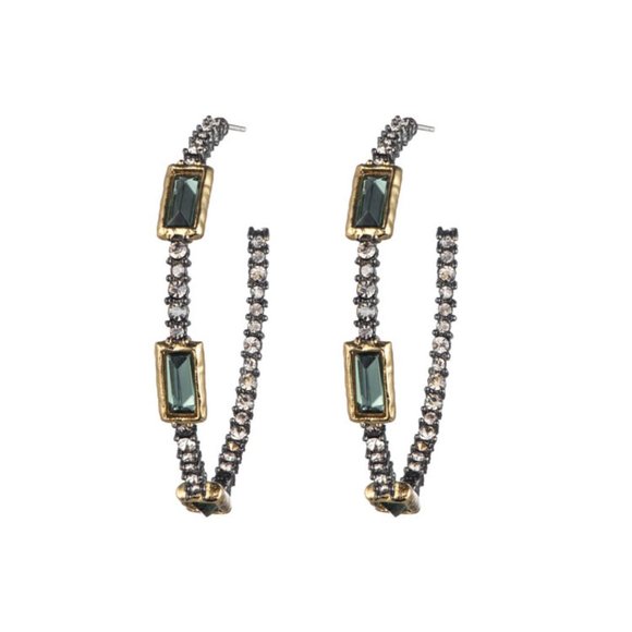 Crystal Baguette Post Earrings
